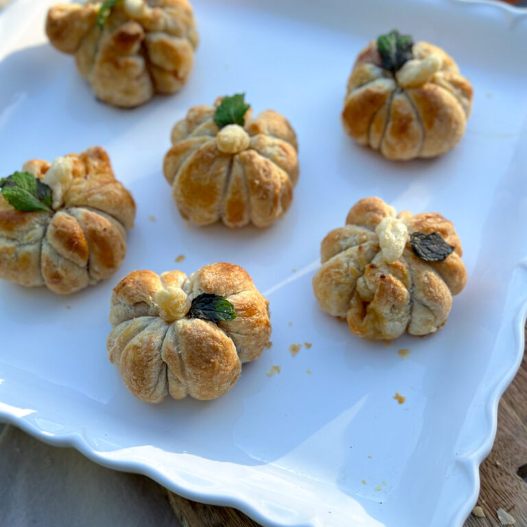 mini brie pumpkin bites